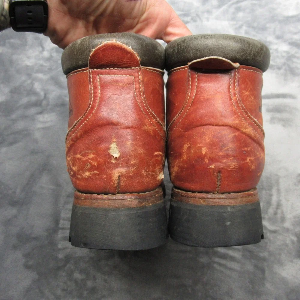 Rocky Boots Mens 8 Womens 11 Brown Leather‎ Heavy Mountaineer Hike VTG 80s USA